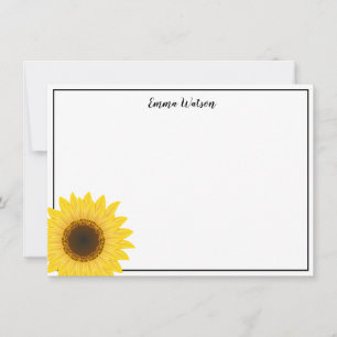 De Correspondance Carte à note plate - tournesol