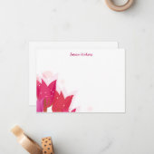 De Correspondance Carte à note plate - Tulipes (Devant/Arrière en situation)