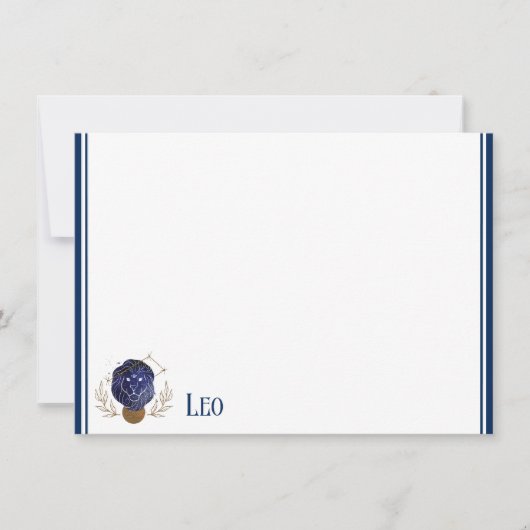 De Correspondance Carte à note plate - Zodiac Leo (Devant)