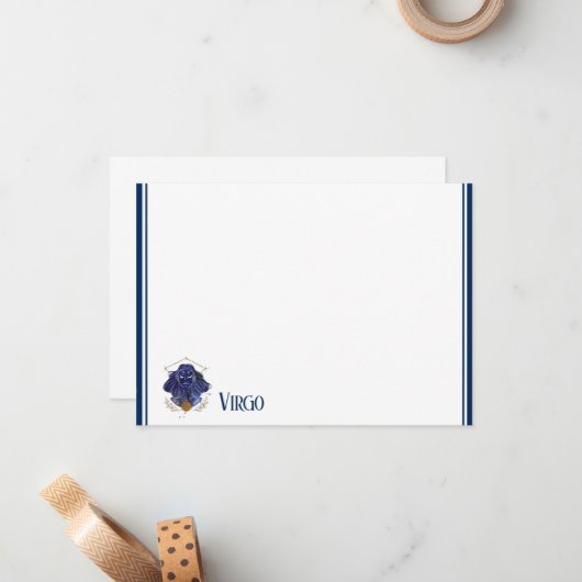 De Correspondance Carte à note plate - Zodiac Virgo (Devant/Arrière en situation)