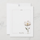 De Correspondance Carte à notes élégante personnalisée Fleurs pressé (Devant)