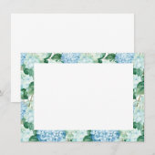 De Correspondance Carte à notes plates Hydrangea Flowers (Devant / Derrière)