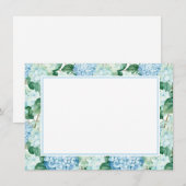 De Correspondance Carte à notes plates Hydrangea Flowers (Devant / Derrière)