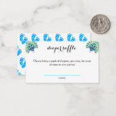 De Correspondance Carte à rabat bleu Baby shower Peacock (Devant/Arrière en situation)