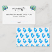 De Correspondance Carte à rabat bleu Baby shower Peacock (Devant / Derrière)