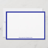 Carte Amiral Blue Elegant Moderne Flat Note