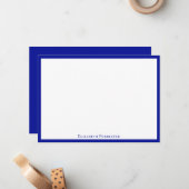 De Correspondance Carte Amiral Blue Elegant Moderne Flat Note (Devant/Arrière en situation)