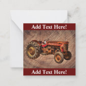 De Correspondance Carte Antique Rouge Tracteur Note (Devant)