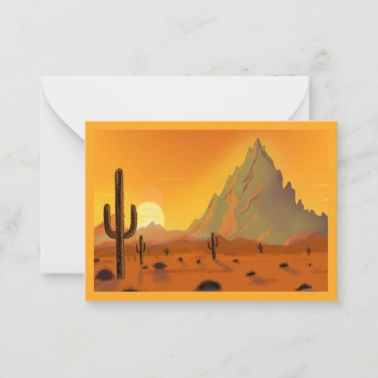 De Correspondance Carte avec desert et cactus. nostalgie (Devant)