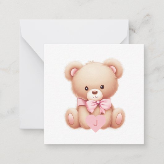 De Correspondance Carte Bear Pink Monogramme (Devant)
