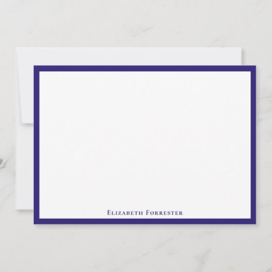 De Correspondance Carte Berry Blue Elegant Moderne Flat Note (Devant)