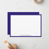 De Correspondance Carte Berry Blue Elegant Moderne Flat Note (Devant/Arrière en situation)