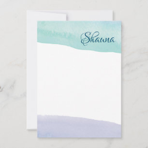 De Correspondance Carte Bleu et Purple Aquarelle