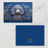 De Correspondance Carte Bleu Tin Folk Art Poodle Note (Devant / Derrière)