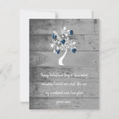 De Correspondance Carte Bleue Valentine Coeurs Arbre Note Plat (Devant)