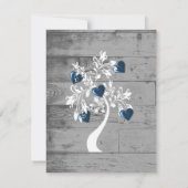 De Correspondance Carte Bleue Valentine Coeurs Arbre Note Plat (Dos)