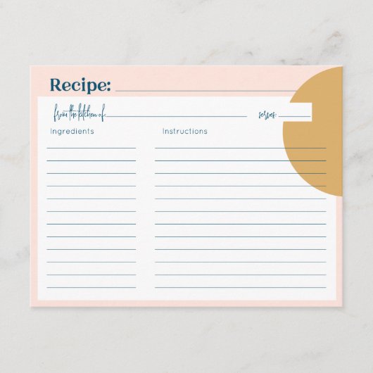 De Correspondance Carte Boho Blush & Mustard Premium Recette (Devant)