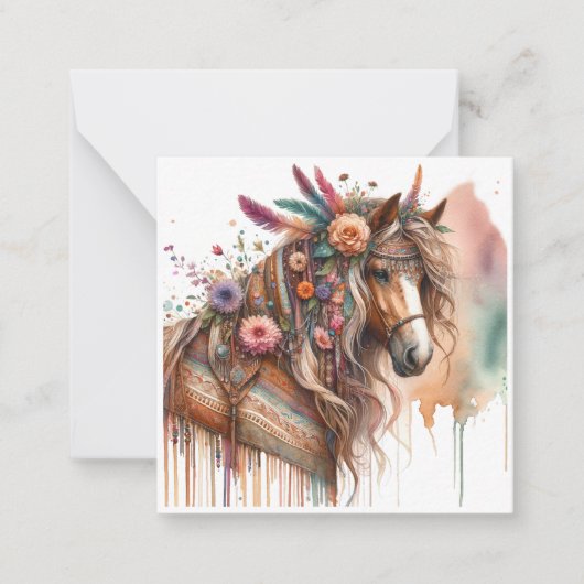 De Correspondance Carte Boho Horloge Aquarelle (Devant)