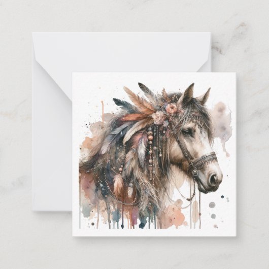 De Correspondance Carte Boho Horloge Aquarelle (Devant)