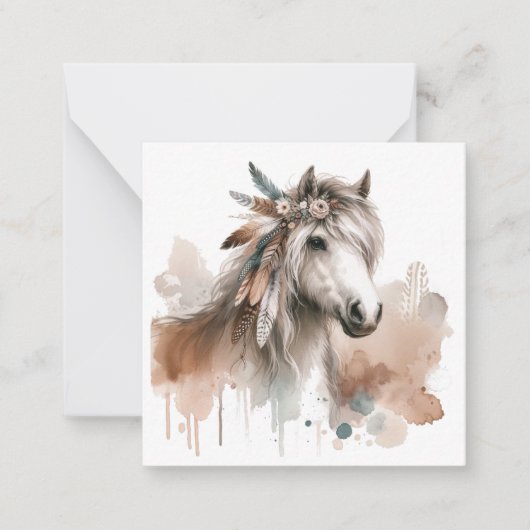 De Correspondance Carte Boho Horloge Aquarelle (Devant)