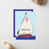 De Correspondance Carte Bright Whimsail Sailboat Note (Devant/Arrière en situation)