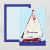 De Correspondance Carte Bright Whimsail Sailboat Note (Devant / Derrière)