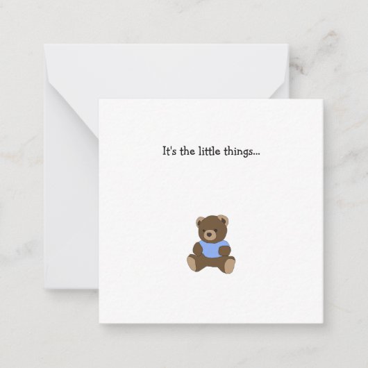 De Correspondance Carte Brown Teddy Bear Mini Thank (Devant)