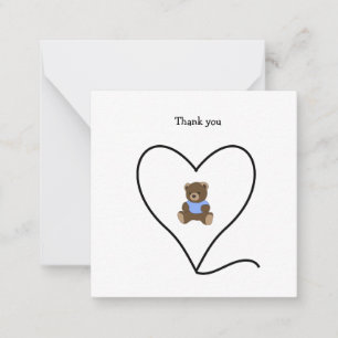 De Correspondance Carte Brown Teddy Bear Mini Thank