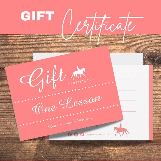 De Correspondance Carte cadeau certificat équitation