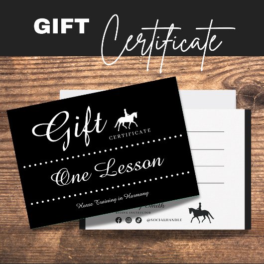 De Correspondance Carte cadeau certificat équitation