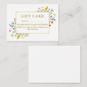 De Correspondance Carte Cadeau Fleur sauvage Gold Frame (Devant / Derrière)
