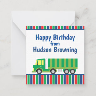 De Correspondance Carte cadeau personnalisée pour Camion semi-vert