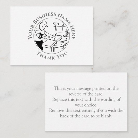 De Correspondance Carte Carpenter Thank You Note (Devant / Derrière)