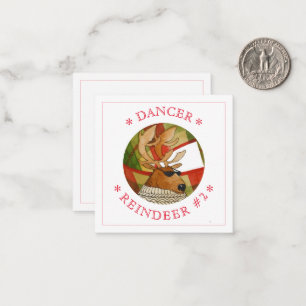De Correspondance Carte Carré plat DANCER REINDEER 2,5 pouces