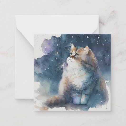 De Correspondance Carte Chat Watercolor (Devant)