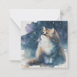 De Correspondance Carte Chat Watercolor