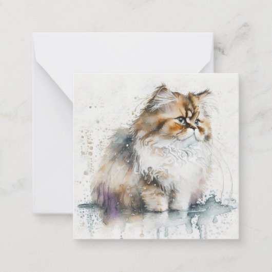 De Correspondance Carte Chat Watercolor (Devant)