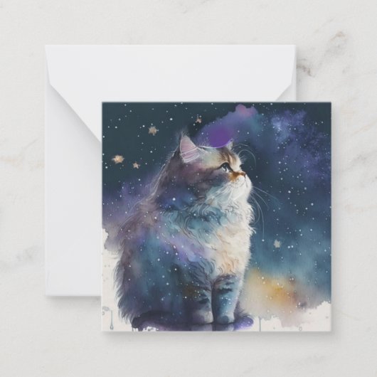 De Correspondance Carte Chat Watercolor (Devant)