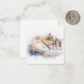 De Correspondance Carte Chat Watercolor (Devant/Arrière en situation)