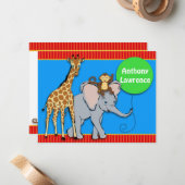 De Correspondance Carte Circus FUN Animal Note Card (Devant/Arrière en situation)