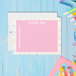 De Correspondance Carte Confetti Dot Note aux couleurs vives moderne