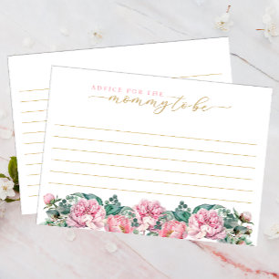 De Correspondance Carte conseil Floral rose et or Baby shower pour M