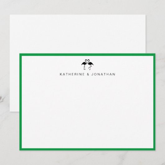 De Correspondance Carte Couple Flamants roses (Devant / Derrière)