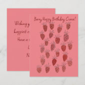 De Correspondance Carte d'anniversaire à motif fraise fantaisiste (Devant / Derrière)
