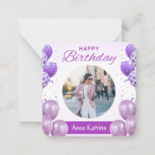 De Correspondance Carte d'anniversaire violet simple et heureuse (Devant)