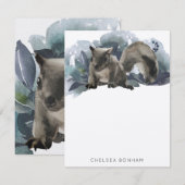 De Correspondance Carte d'aquarelle d'écureuil gris (Devant / Derrière)