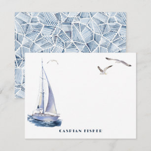 De Correspondance Carte d'Aquarelle pour Yacht & Seaguls