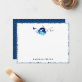 De Correspondance Carte d'Aquarelle Seaguls (Devant/Arrière en situation)
