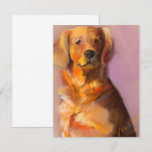 De Correspondance Carte d'Art numérique Golden Retriever (Devant / Derrière)