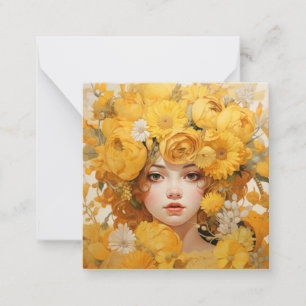 De Correspondance Carte d'art Portrait Floral d'or Carte à billet pl